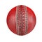 Red leather cricket ball isolated on white. 3D illustration