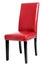 Red Leather Dining Chair with Wooden Legs
