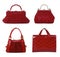 Red leather female bags isolated on white
