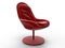 Red leather lounge chair