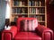 Red leather reading chair