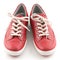 Red leather sneakers