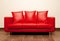 Red leather sofa