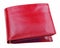 Red leather wallet isolated on white