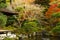 Red leaves, pond, and a corner of Togudo Hall