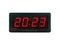 Red led light numbers 2023 illuminated on black digital electric alarm clock display