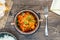 Red lentil dhal curry