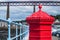 Red letterbox and Firth of Forth rail bridge