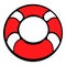 Red lifebuoy icon, icon cartoon