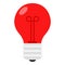 Red Light Bulb Flat Icon Isolated on White