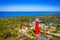 Red Lighthouse in the Krynica Morska town on the Vistula Spit. Poland