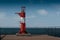 Red lighthouse on the pier