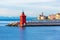 Red lighthouse in Piran, Slovenia