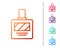 Red line Aftershave icon isolated on white background. Cologne spray icon. Male perfume bottle. Set color icons. Vector