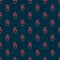 Red line Cactus and succulent in pot icon isolated seamless pattern on black background. Plant growing in a pot. Potted