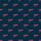 Red line Desert eagle gun icon isolated seamless pattern on black background. Vector