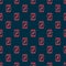 Red line Fertilizer bag icon isolated seamless pattern on black background. Vector