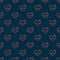 Red line Heart heal icon isolated seamless pattern on black background. Vector Illustration