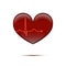 Red line heart rate on the screen in heart shape. Vector isolated electrocardiogram background.