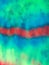 Red line in multicoloured background on silk