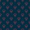 Red line Mushroom icon isolated seamless pattern on black background. Vector