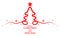 Red linear christmas tree ornament