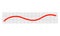 Red linear graph chart icon, flat style