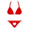 Red Lingerie Flat Icon on White