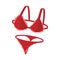 Red lingerie icon, cartoon style