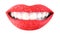 Red lips, beautiful makeup, sensual mouth, lip, smile. Beauty sensual lips, beautiful lip, bright lipstick