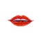 Red lips. Fashion,cosmetics and beauty image.