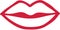 Red lips icon outline