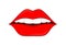Red lips, logo for the beauty salon. Permanent makeup