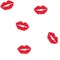 Red lips. Seamless vector gradient pattern on white. Modern stylish colored print.