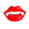 Red lips of a vampire, illustration,