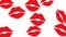 Red Lipstick Kisses Valentines Day Background 4K Animation. Beautiful Love Motion Design Footage