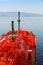 Red Liquefied Petroleum Gas tanker underway