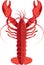 Red Lobster Isolated Vector Illustration