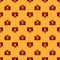 Red Location farm house icon isolated seamless pattern on brown background. Vector