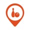 Red Location Icon for Bowling, Vector, Illustration, Eps File