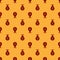 Red Location lock icon isolated seamless pattern on brown background. The concept of the house turnkey. Vector