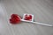 Red Lollipop in the form of hearts