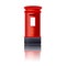 Red London Post Box. London Royal Mail. London letterbox icon isolated