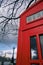 Red London telephone box and Houses of Parliament