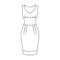 Red long evening dress for a hike in the theater. Women s sleeveless dress.Women clothing single icon in outline style