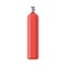 Red long gas cylinder or industrial vessel flat vector illustration isolated.