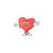 Red love balloon cartoon character style with silent gesture
