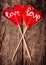 Red love lolly pops