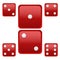 Red Ludo dice faces vector illustration