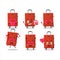 Red lugage cartoon character with love cute emoticon